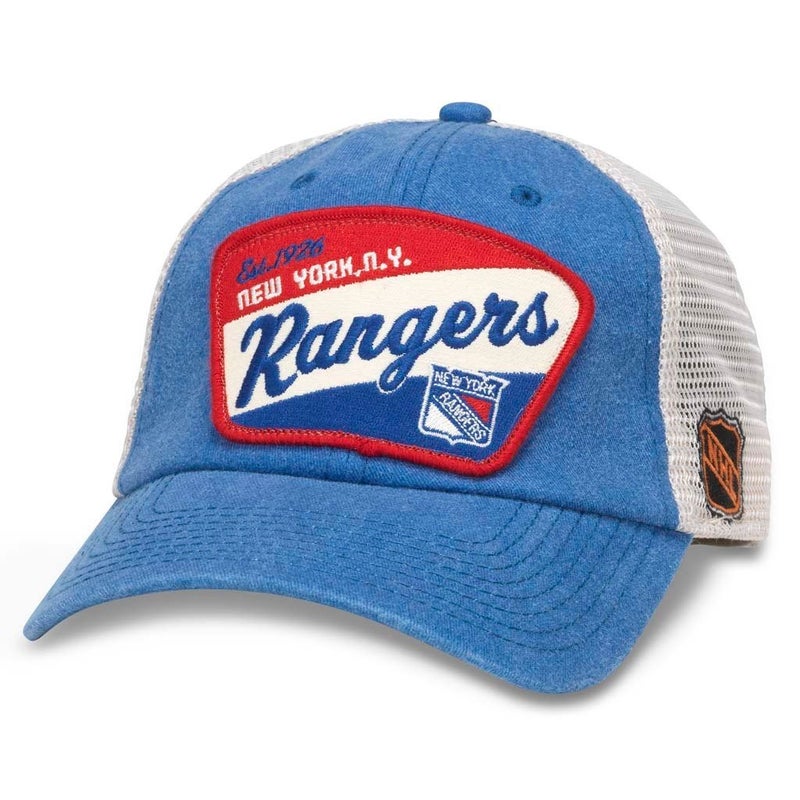 AMERICAN NEEDLE Ravenswood Officially Licensed NHL Team Mesh Hat, New York Rangers, Ivory/Royal (43422A-NYR)